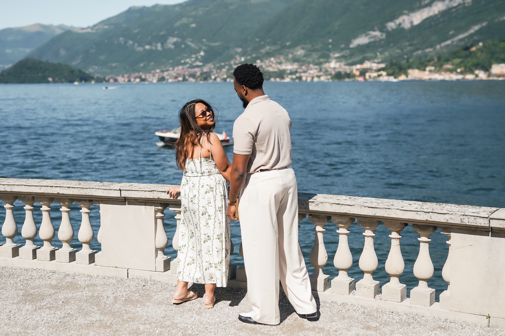 Wedding proposal Villa Melzi Bellagio and boat shoot Villa Balbianello La Cassinella - Mark and Beth Lake Como