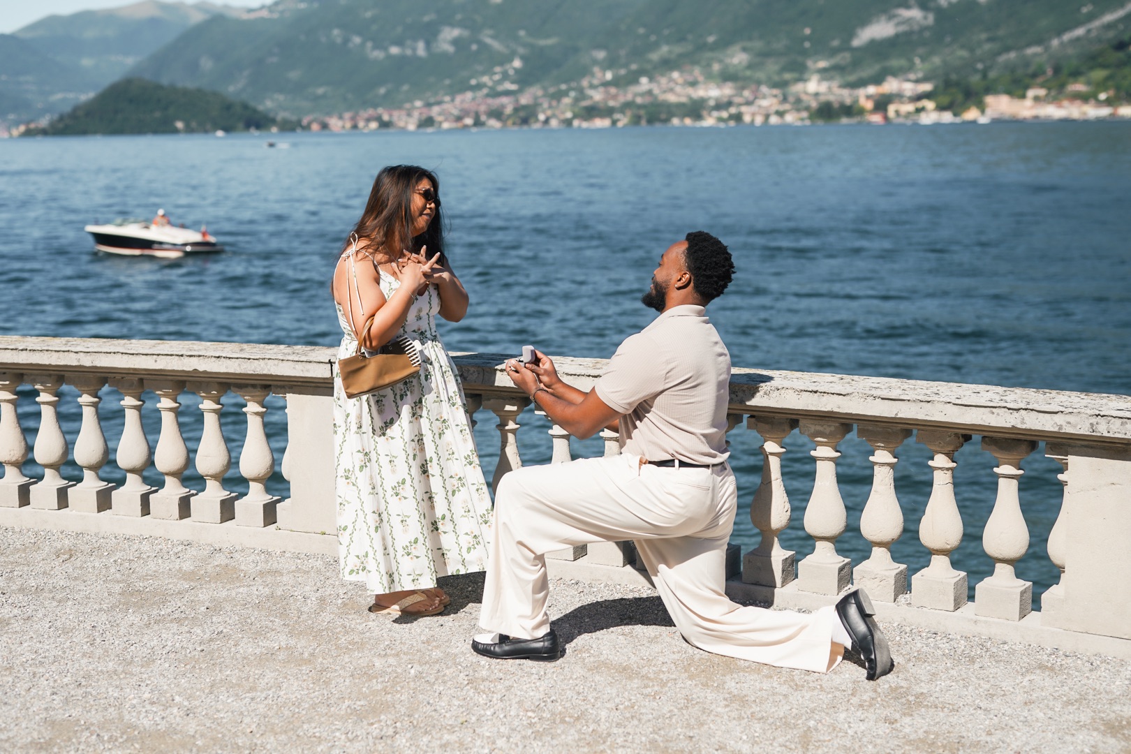 Wedding proposal Villa Melzi Bellagio and boat shoot Villa Balbianello La Cassinella - Mark and Beth Lake Como