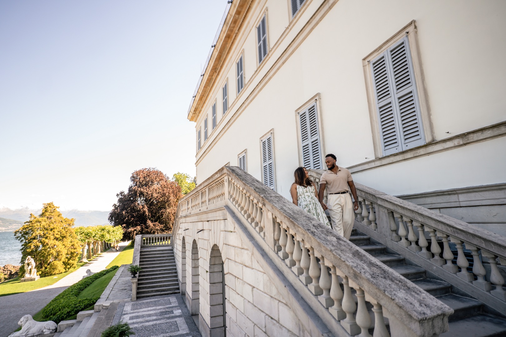 Wedding proposal Villa Melzi Bellagio and boat shoot Villa Balbianello La Cassinella - Mark and Beth Lake Como