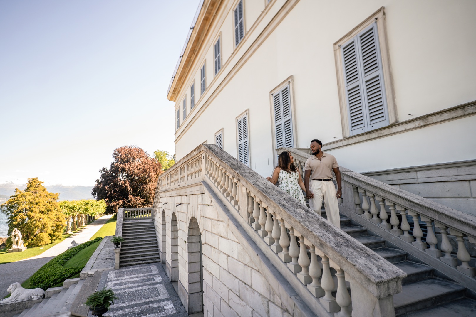 Wedding proposal Villa Melzi Bellagio and boat shoot Villa Balbianello La Cassinella - Mark and Beth Lake Como