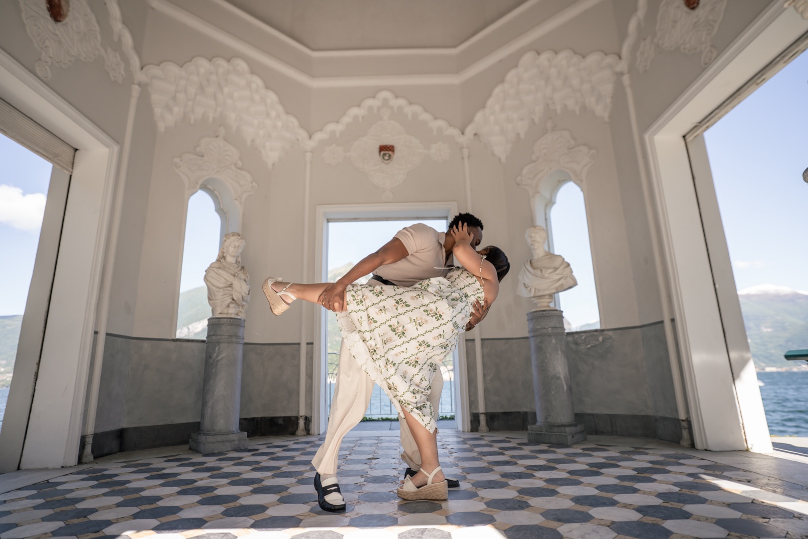 Wedding proposal Villa Melzi Bellagio and boat shoot Villa Balbianello La Cassinella - Mark and Beth Lake Como
