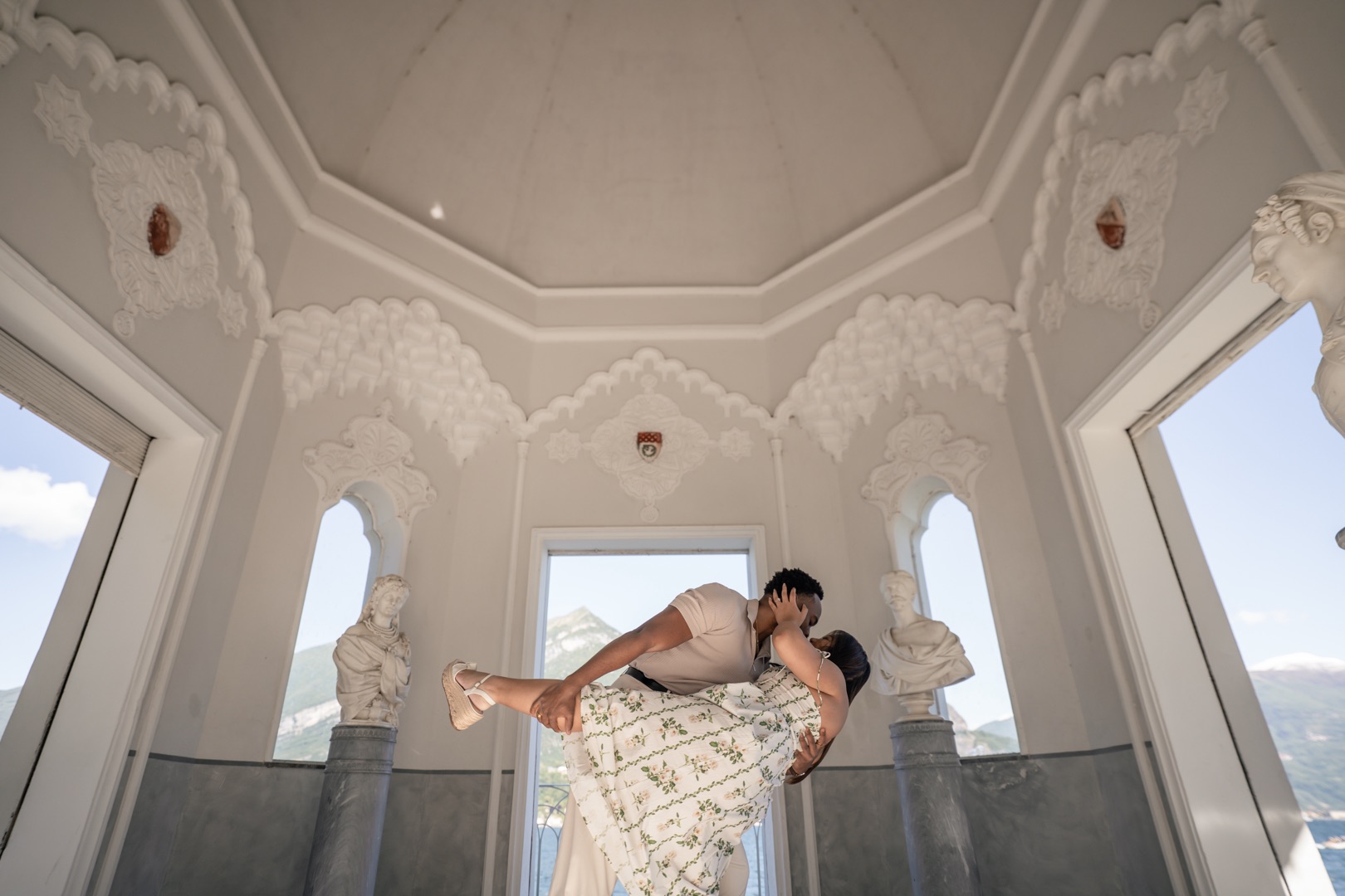 Wedding proposal Villa Melzi Bellagio and boat shoot Villa Balbianello La Cassinella - Mark and Beth Lake Como