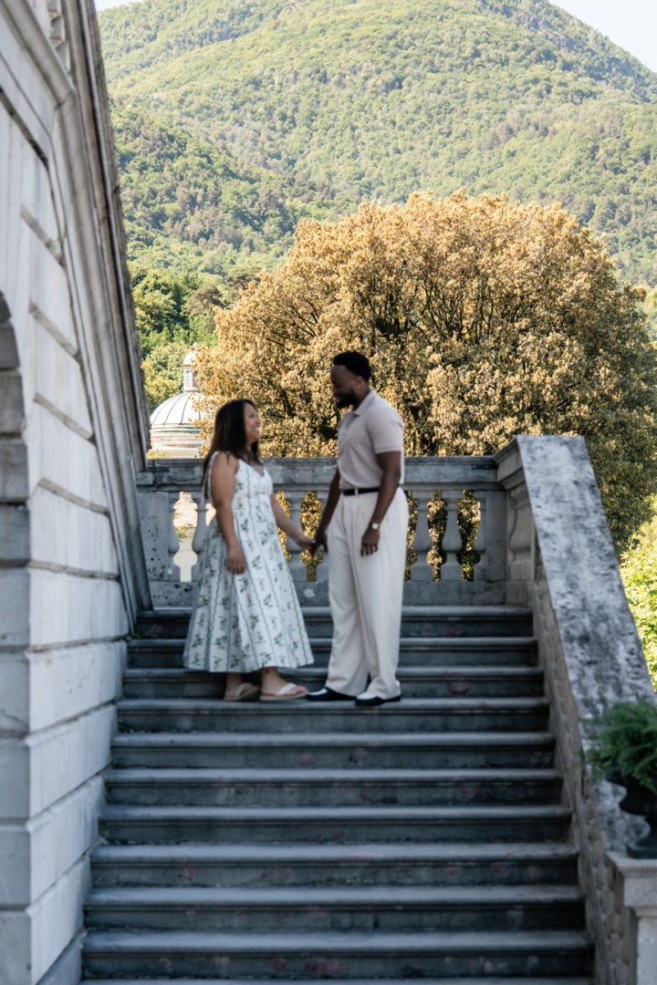 Wedding proposal Villa Melzi Bellagio and boat shoot Villa Balbianello La Cassinella - Mark and Beth Lake Como