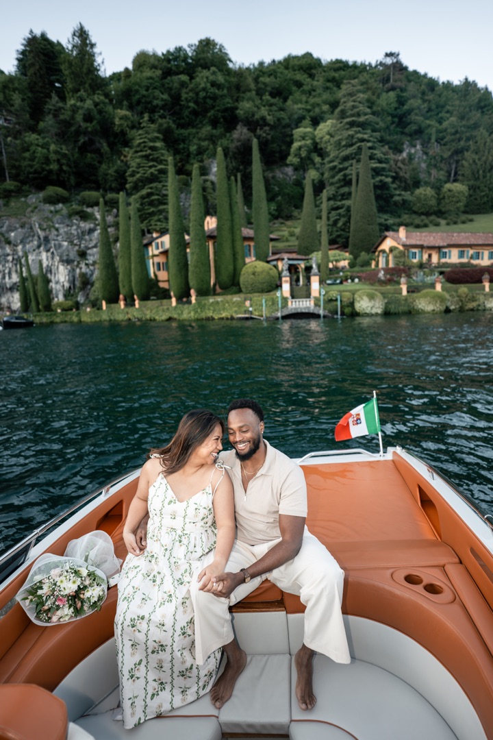 Wedding proposal Villa Melzi Bellagio and boat shoot Villa Balbianello La Cassinella - Mark and Beth Lake Como