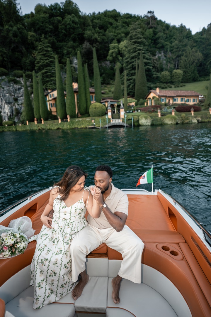 Wedding proposal Villa Melzi Bellagio and boat shoot Villa Balbianello La Cassinella - Mark and Beth Lake Como