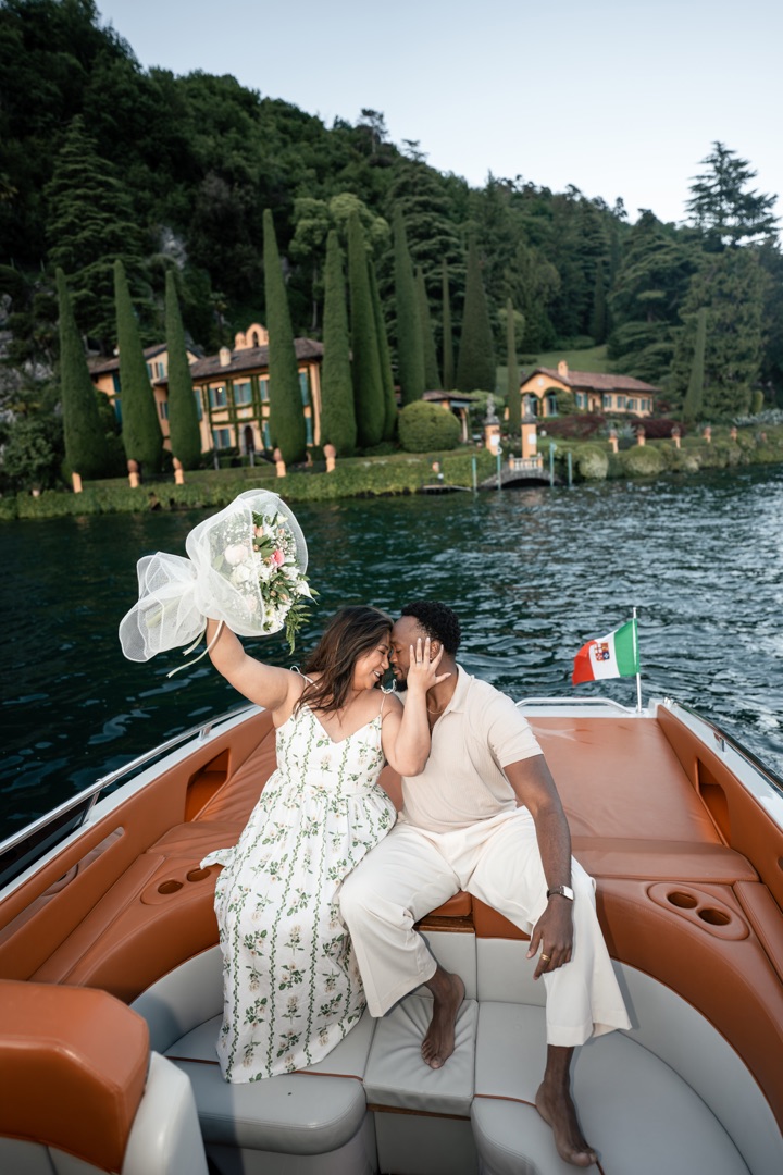 Wedding proposal Villa Melzi Bellagio and boat shoot Villa Balbianello La Cassinella - Mark and Beth Lake Como