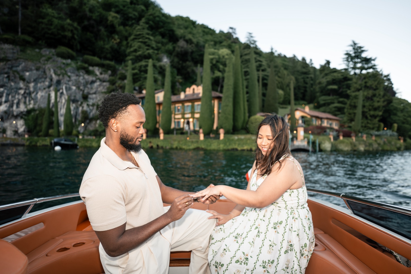 Wedding proposal Villa Melzi Bellagio and boat shoot Villa Balbianello La Cassinella - Mark and Beth Lake Como