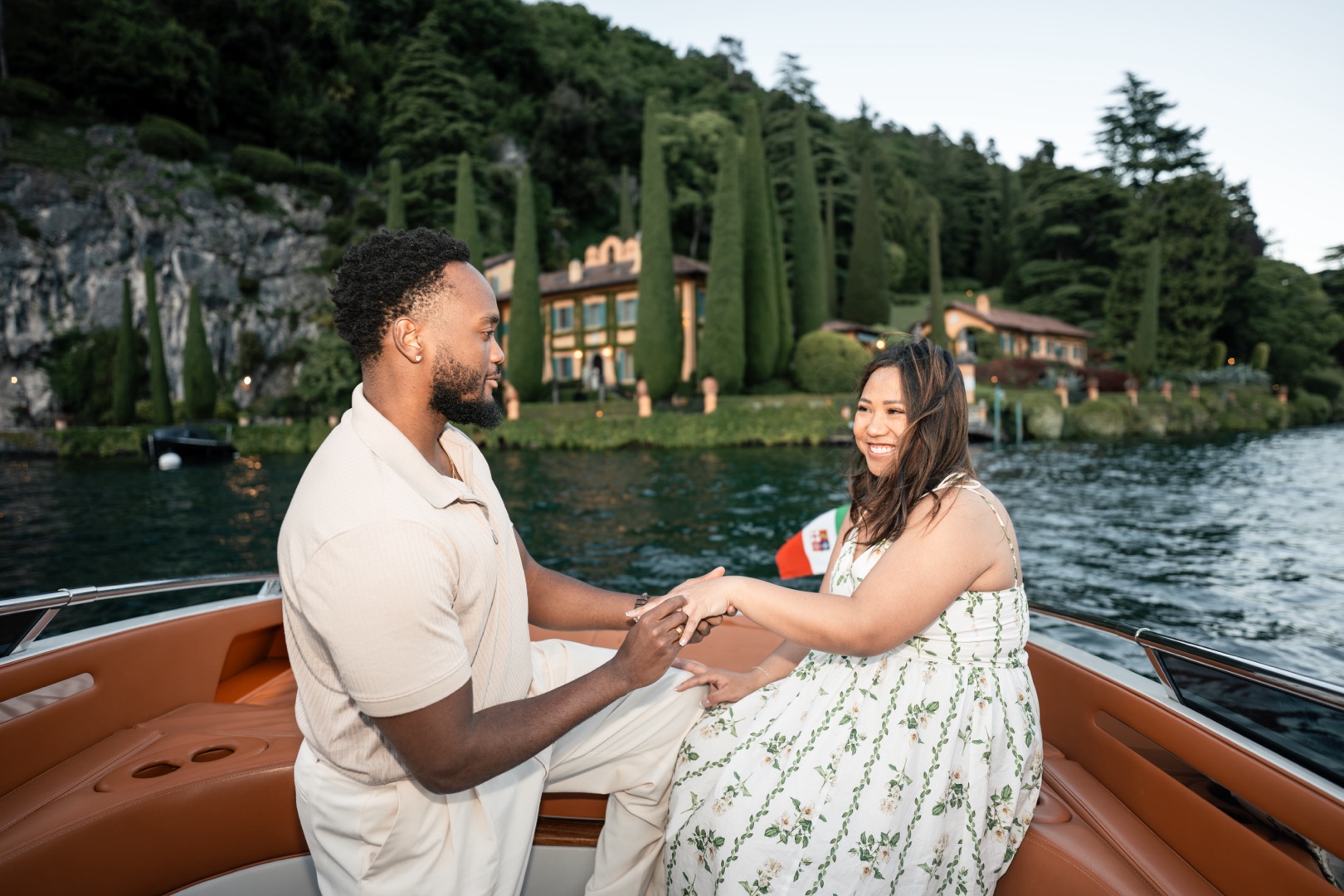 Wedding proposal Villa Melzi Bellagio and boat shoot Villa Balbianello La Cassinella - Mark and Beth Lake Como